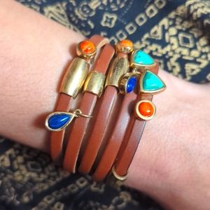 Barse multi strand leather bracelet